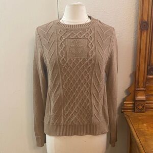 Women’s Nautica Tan Cable Knit Sweater